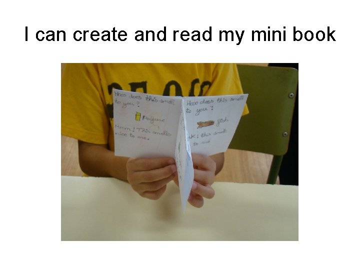 I can create and read my mini book 