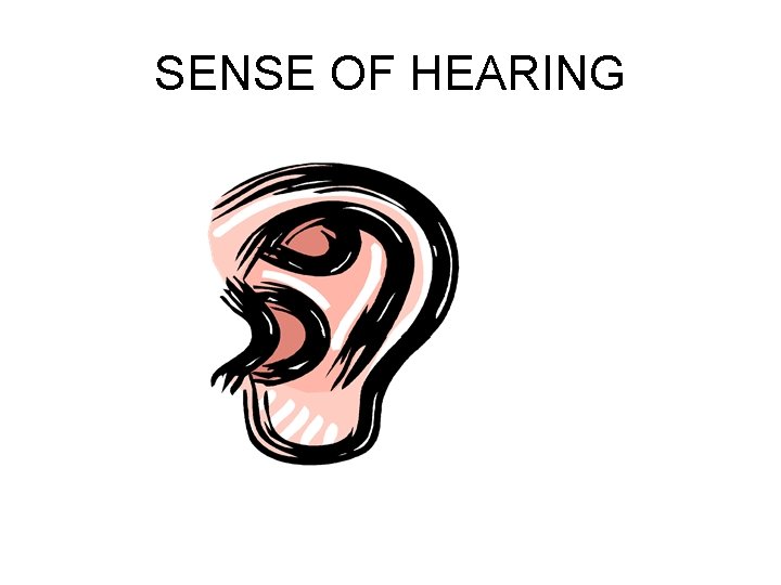 SENSE OF HEARING 