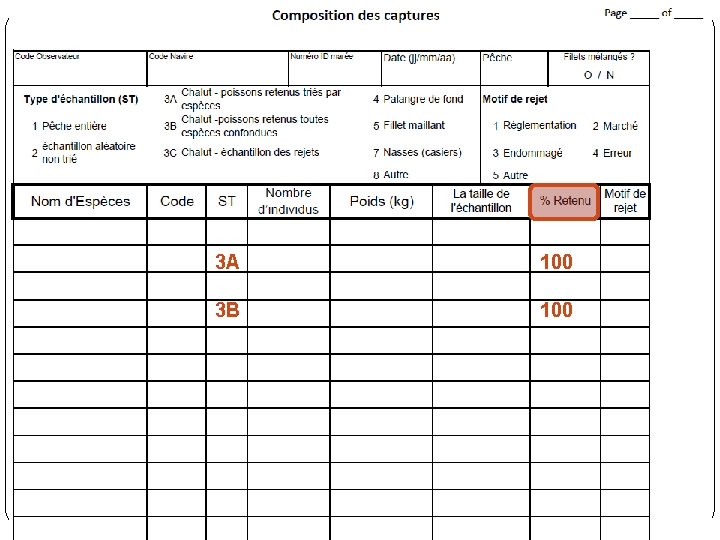 Formulaire de Composition des Captures 3 A 100 3 B 100 