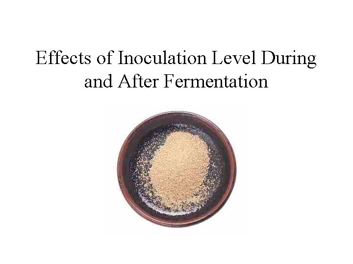 Effects of Inoculation Level During and After Fermentation 