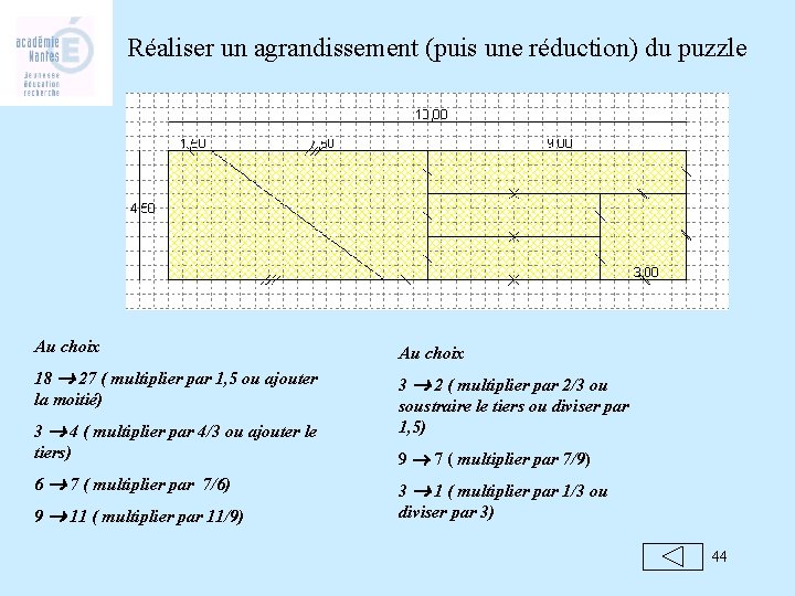 Réaliser un agrandissement (puis une réduction) du puzzle Au choix 18 27 ( multiplier