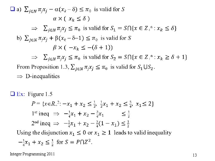 q Integer Programming 2011 13 