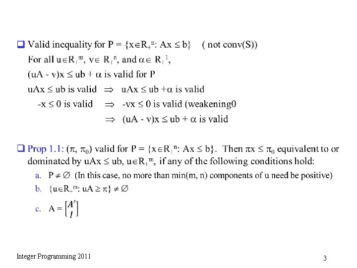 q Integer Programming 2011 3 