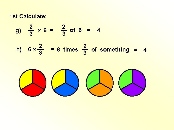 1 st Calculate: g) 2 __ × 6 = 3 h) 2 __ 6× 1 st Calculate: g) 2 __ × 6 = 3 h) 2 __ 6×