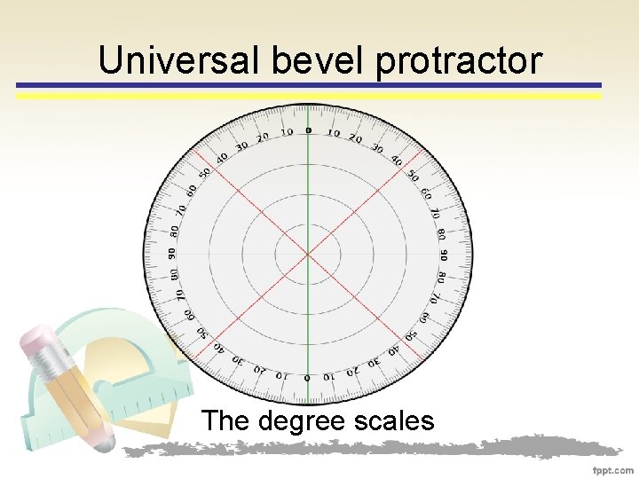 Universal bevel protractor The degree scales 