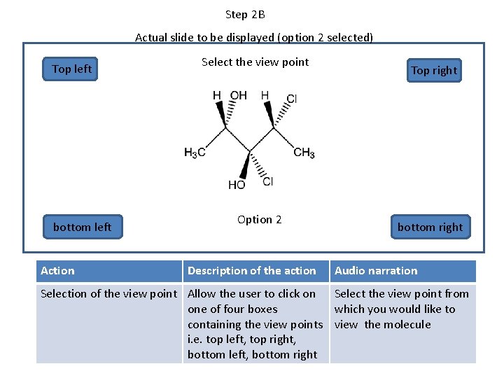 Step 2 B Actual slide to be displayed (option 2 selected) Top left bottom Step 2 B Actual slide to be displayed (option 2 selected) Top left bottom