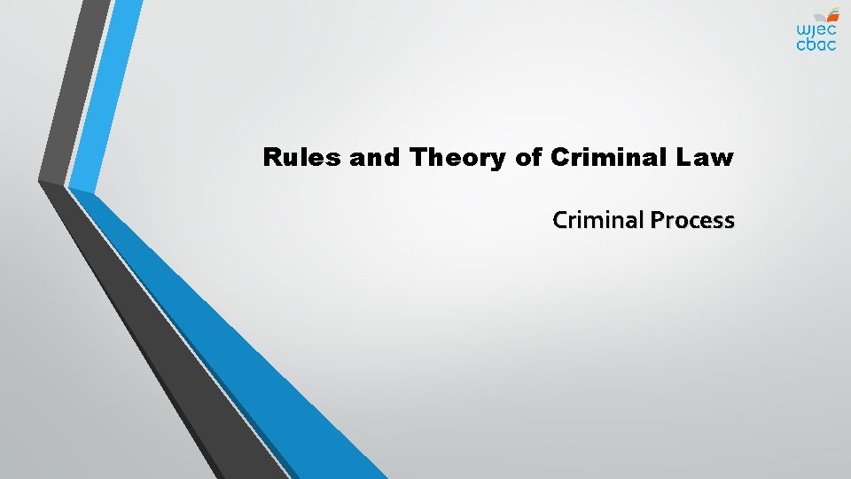 Rules and Theory of Criminal Law Criminal Process 