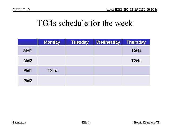 March 2015 doc. : IEEE 802. 15 -15 -0186 -00 -004 s TG 4