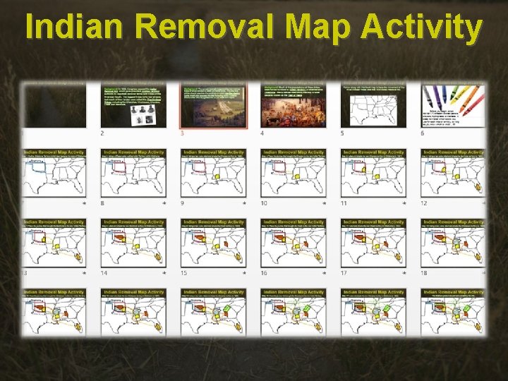 Indian Removal Map Activity 