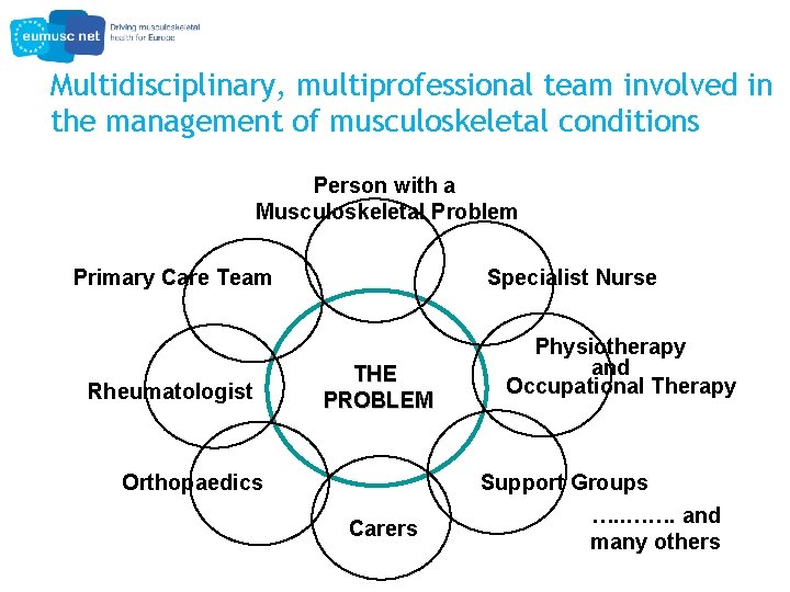 Multidisciplinary, multiprofessional team involved in the management of musculoskeletal conditions Person with a Musculoskeletal
