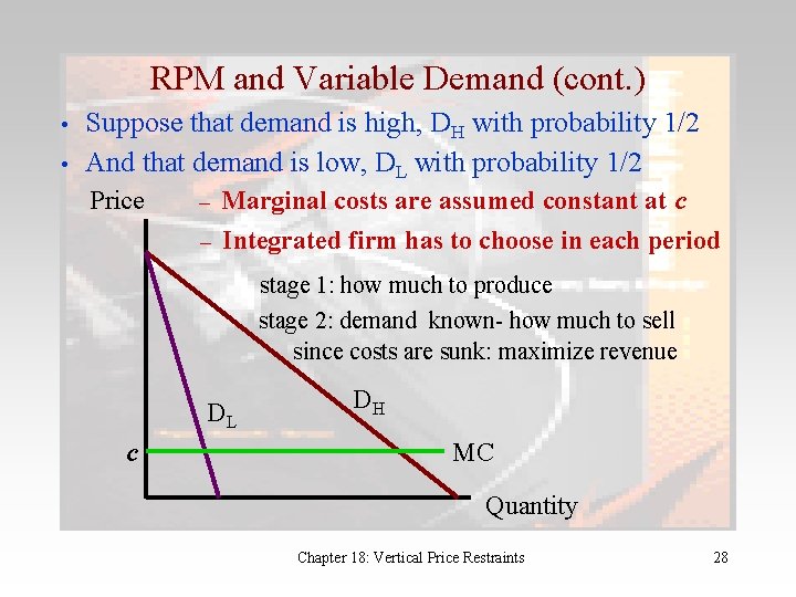 RPM and Variable Demand (cont. ) • • Suppose that demand is high, DH