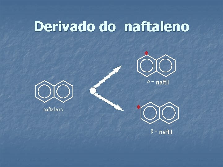 Derivado do naftaleno * a - naftil naftaleno * b - naftil 