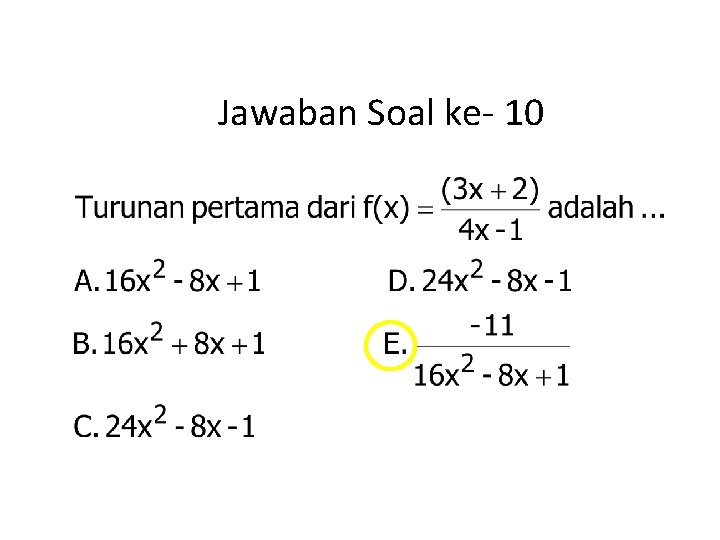 Jawaban Soal ke- 10 
