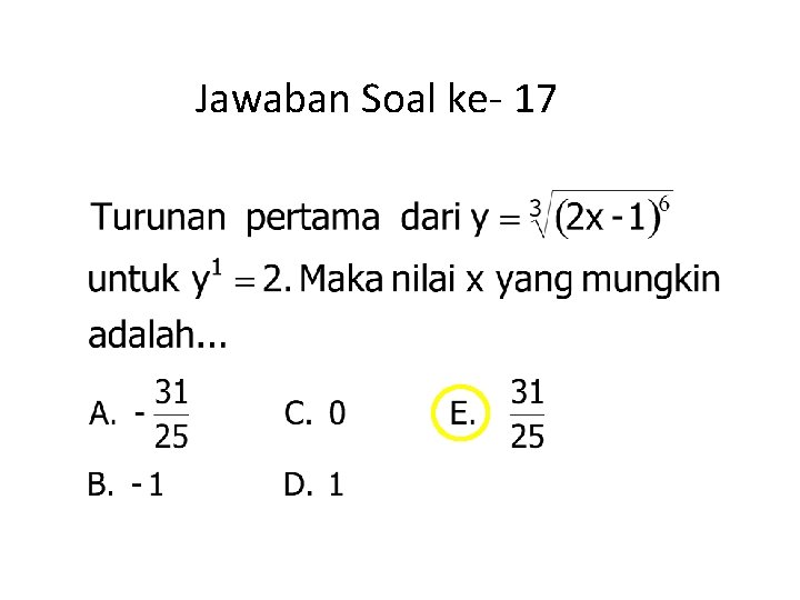 Jawaban Soal ke- 17 