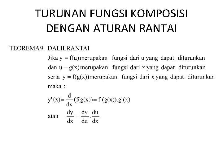 TURUNAN FUNGSI KOMPOSISI DENGAN ATURAN RANTAI 