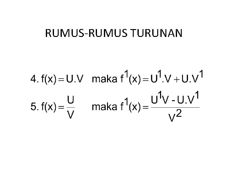 RUMUS-RUMUS TURUNAN 