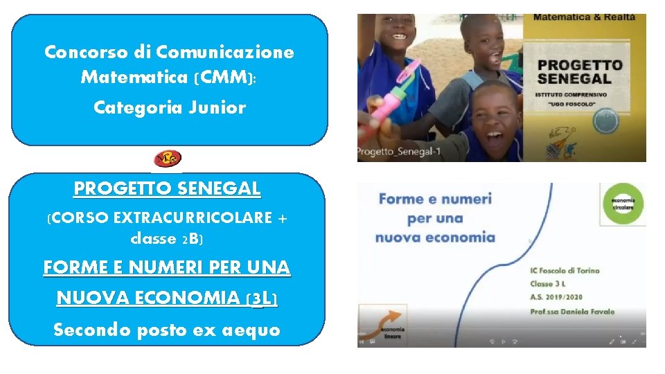 Concorso di Comunicazione Matematica (CMM): Categoria Junior PROGETTO SENEGAL (CORSO EXTRACURRICOLARE + classe 2