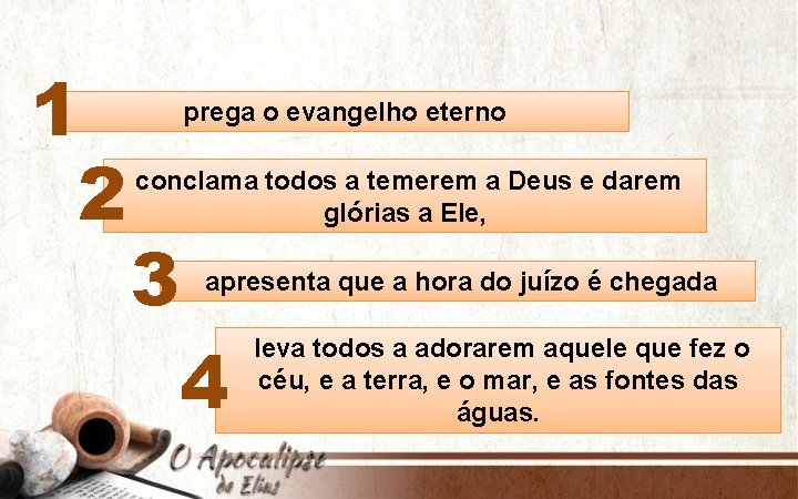1 2 prega o evangelho eterno conclama todos a temerem a Deus e darem
