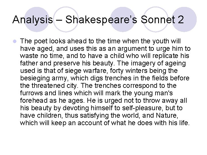 Analysis – Shakespeare’s Sonnet 2 l The poet looks ahead to the time when