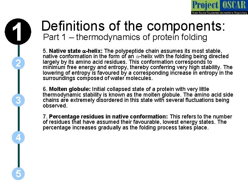 1 2 3 Definitions of the components: Part 1 – thermodynamics of protein folding