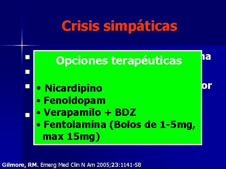 Crisis simpáticas n n Cocaína, anfetaminas, fenilciclidina Opciones terapéuticas Feocromocitoma, i. MAO Rebote por Crisis simpáticas n n Cocaína, anfetaminas, fenilciclidina Opciones terapéuticas Feocromocitoma, i. MAO Rebote por