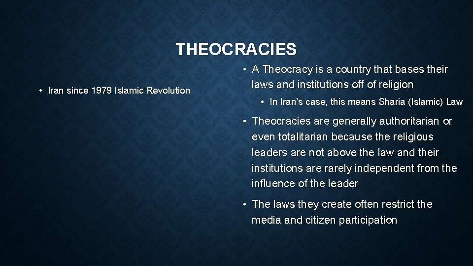 REGIME TYPES Democracy v Authoritarianism QUICKWRITE ON GOOGLE