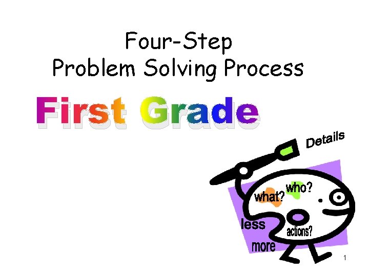 Four-Step Problem Solving Process First Grade 1 