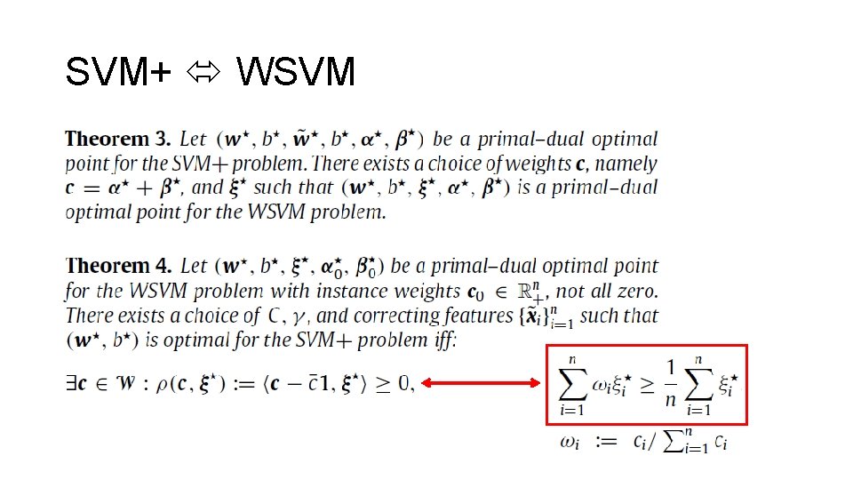 Learning using privileged information SVM and weighted SVM