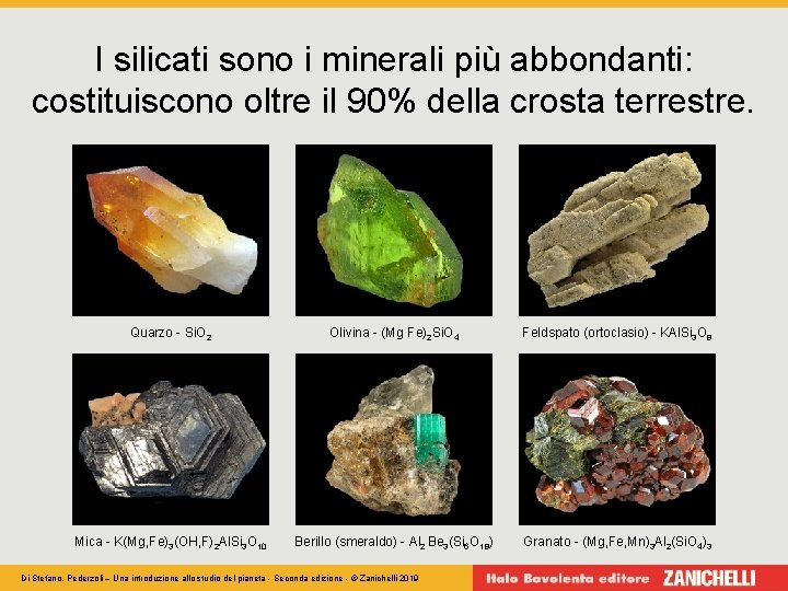 I silicati sono i minerali più abbondanti: costituiscono oltre il 90% della crosta terrestre.
