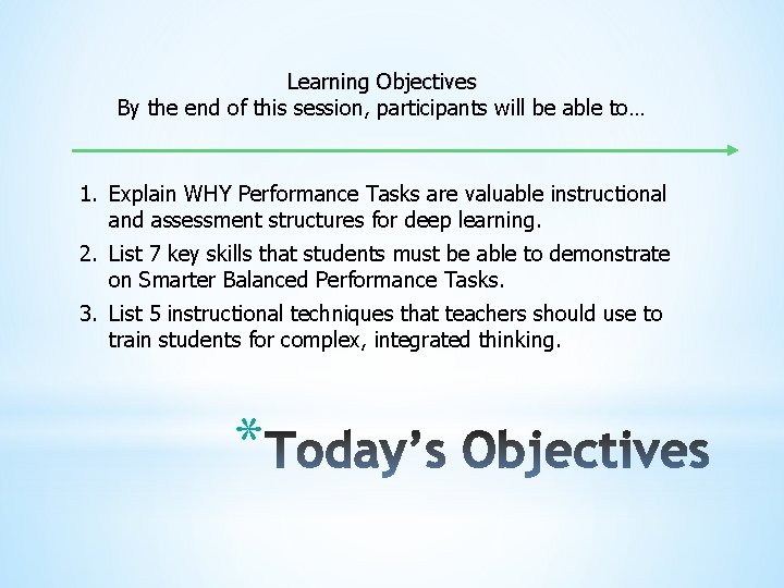 Learning Objectives By the end of this session, participants will be able to… 1.