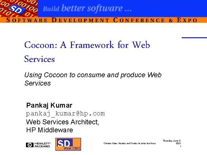 Cocoon: A Framework for Web Services Using Cocoon to consume and produce Web Services