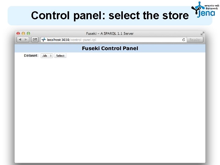 Control panel: select the store 