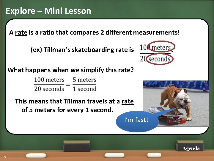 Lesson In Rates Warm Up OBJECTIVE Students will understand use rates