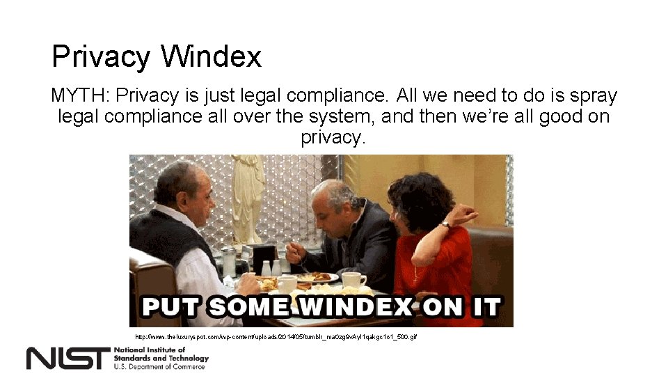 Privacy Windex MYTH: Privacy is just legal compliance. All we need to do is