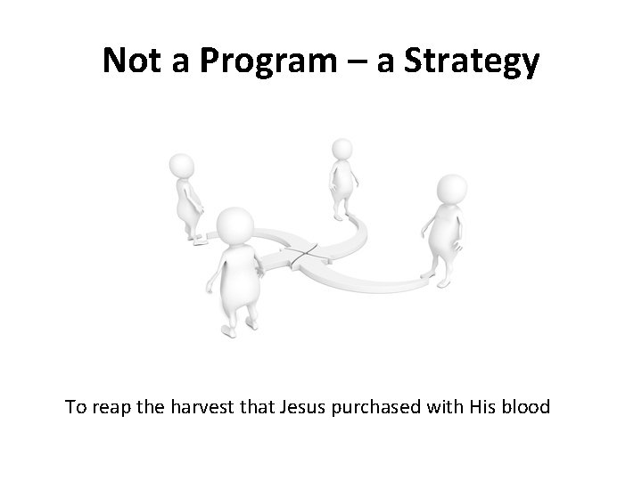 Not a Program – a Strategy To reap the harvest that Jesus purchased with