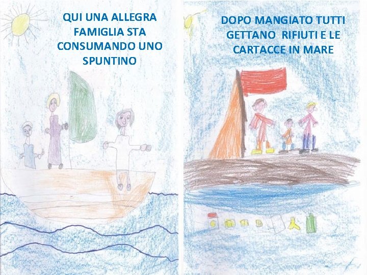 QUI UNA ALLEGRA FAMIGLIA STA CONSUMANDO UNO SPUNTINO DOPO MANGIATO TUTTI GETTANO RIFIUTI E