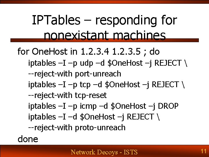 IPTables – responding for nonexistant machines for One. Host in 1. 2. 3. 4 IPTables – responding for nonexistant machines for One. Host in 1. 2. 3. 4