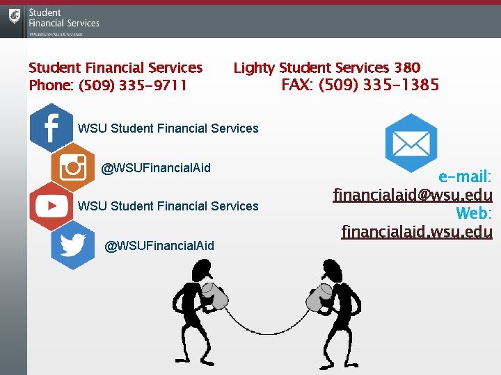 Student Financial Services Phone: (509) 335 -9711 Lighty Student Services 380 FAX: (509) 335