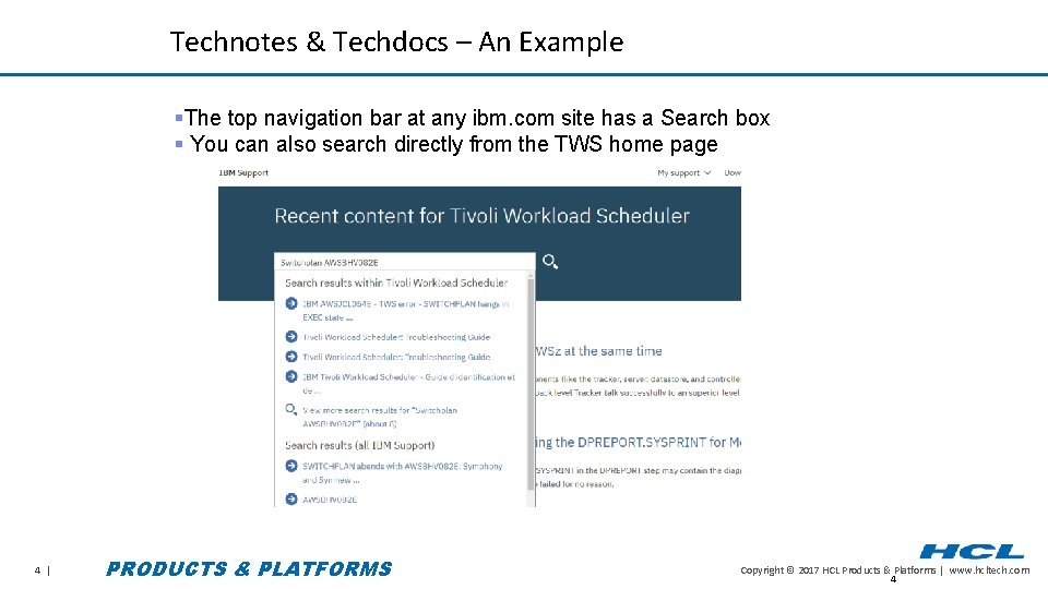 Technotes & Techdocs – An Example The top navigation bar at any ibm. com