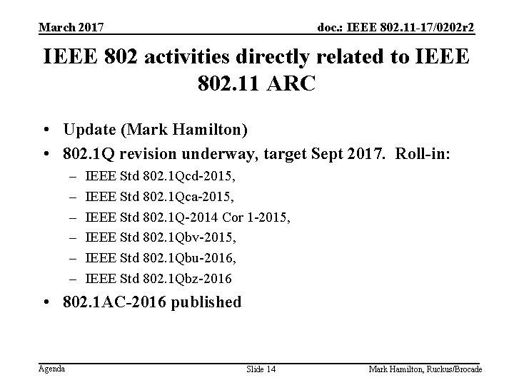 March 2017 doc. : IEEE 802. 11 -17/0202 r 2 IEEE 802 activities directly
