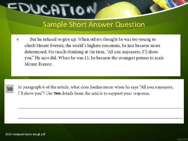 Sample Short Answer Question 2019 -released-items-ela-g 4. pdf 