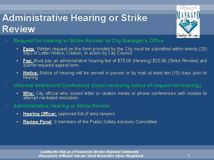 Administrative Hearing or Strike Review • • Request for Hearing or Strike Review- to