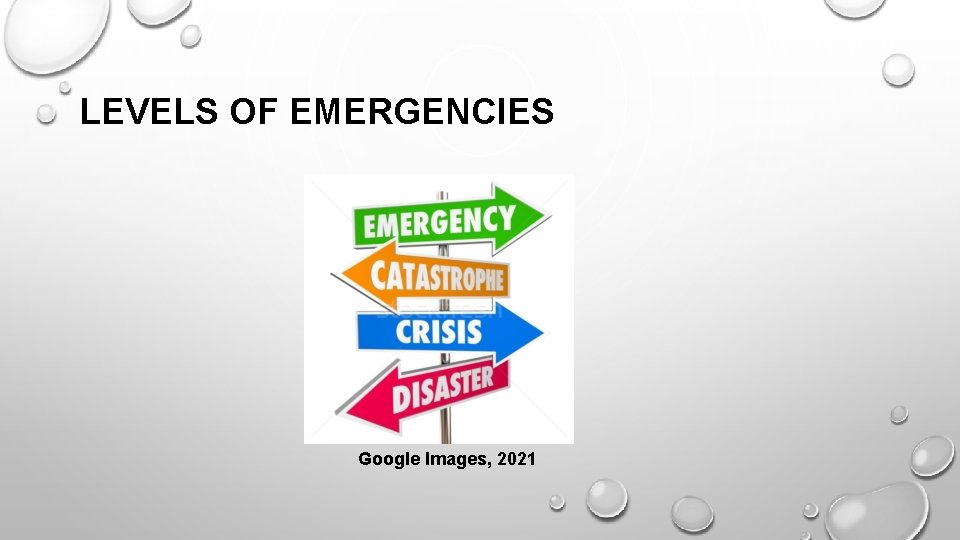 LEVELS OF EMERGENCIES Google Images, 2021 