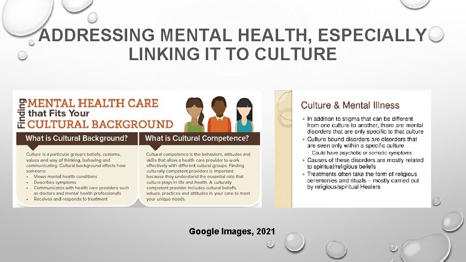 ADDRESSING MENTAL HEALTH, ESPECIALLY LINKING IT TO CULTURE Google Images, 2021 
