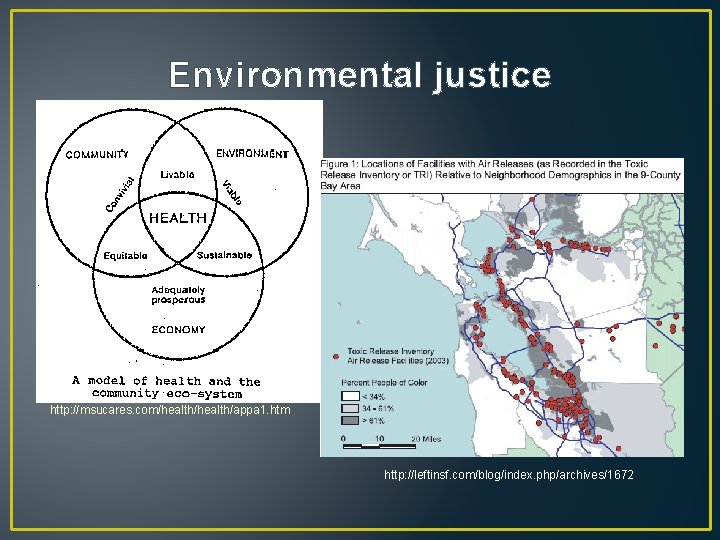 Environmental justice http: //msucares. com/health/appa 1. htm http: //leftinsf. com/blog/index. php/archives/1672 