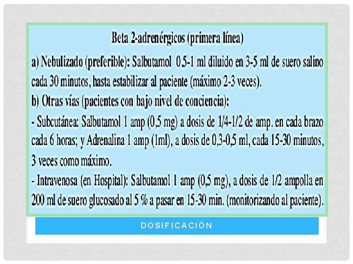 DOSIFICACIÓN DOSIFICACIÓN