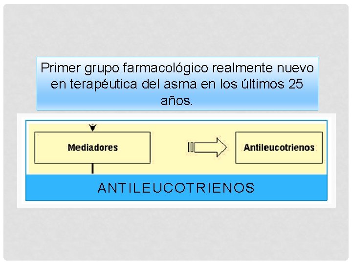 Primer grupo farmacológico realmente nuevo en terapéutica del asma en los últimos 25 años. Primer grupo farmacológico realmente nuevo en terapéutica del asma en los últimos 25 años.