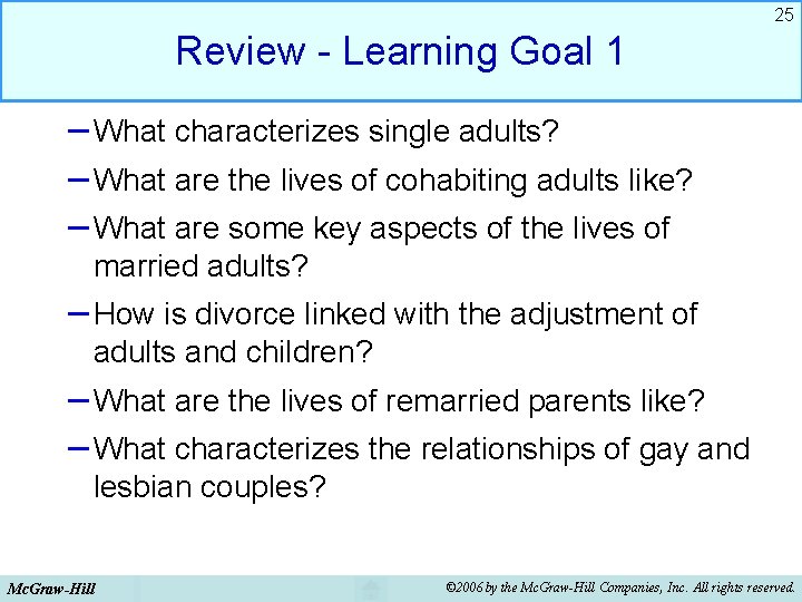 25 Review - Learning Goal 1 – What characterizes single adults? – What are 25 Review - Learning Goal 1 – What characterizes single adults? – What are