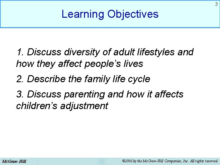 3 Learning Objectives 1. Discuss diversity of adult lifestyles and how they affect people’s 3 Learning Objectives 1. Discuss diversity of adult lifestyles and how they affect people’s