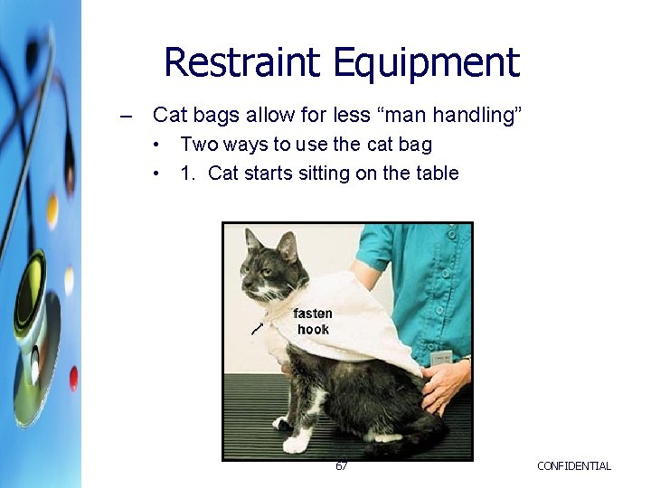 Restraint Equipment – Cat bags allow for less “man handling” • Two ways to Restraint Equipment – Cat bags allow for less “man handling” • Two ways to